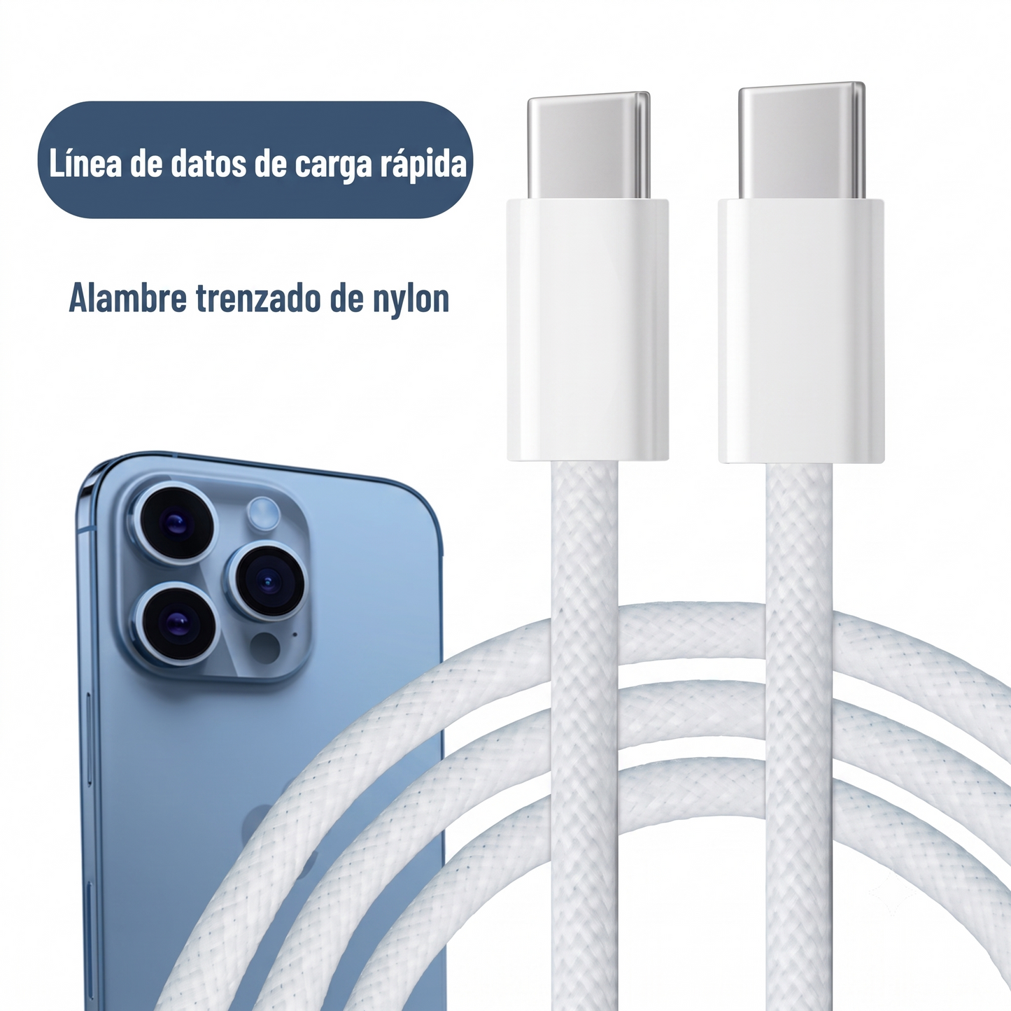Cable de Carga Rápida USB-C 60W (1m)